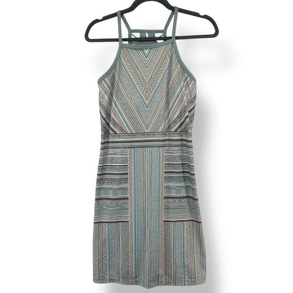 Prana Womens XS Ardor Dress Agave Samba Halter Neck Mini Dress Spaghetti Strap - Picture 4 of 11